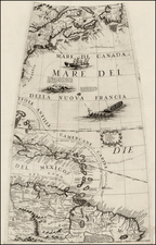New England, Mid-Atlantic, Caribbean, South America and Canada Map By Vincenzo Maria Coronelli