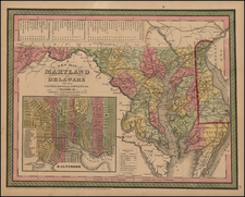 Maryland and Delaware Map By Thomas, Cowperthwait & Co.