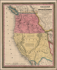 Southwest, Rocky Mountains and California Map By Samuel Augustus Mitchell