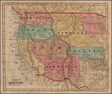 Texas, Plains, Southwest, Rocky Mountains and California Map By Sidney Morse