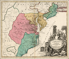 Mid-Atlantic and Southeast Map By Johann Baptist Homann