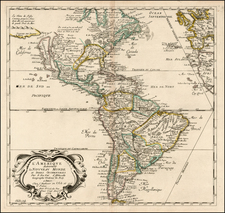 South America and America Map By Pierre Du Val