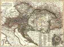 Europe, Austria, Hungary, Romania and Czech Republic & Slovakia Map By Adolf Stieler