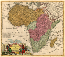 Africa and Africa Map By Johann Baptist Homann