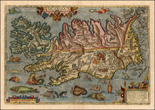 World, World, Atlantic Ocean, Europe, Iceland, Comic & Anthropomorphic, Curiosities and Balearic Islands Map By Abraham Ortelius