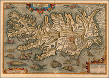 World, World, Atlantic Ocean, Europe, Iceland, Comic & Anthropomorphic, Curiosities and Balearic Islands Map By Abraham Ortelius