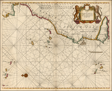 Mid-Atlantic, Spain, Portugal, North Africa and West Africa Map By Pieter Goos