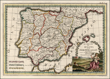 Spain and Portugal Map By Giovanni Maria Cassini