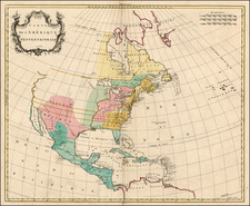 United States and North America Map By Jean Palairet / Nourse, Vaillant, Millar, Rocque & Sayer