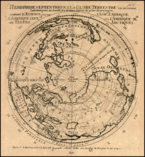 World, Northern Hemisphere and Polar Maps Map By Pierre Moullart-Sanson