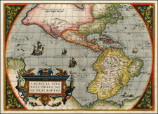 World, Western Hemisphere, South America and America Map By Abraham Ortelius