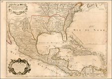 Southeast, Texas, Midwest, Southwest and Rocky Mountains Map By Guillaume De L'Isle