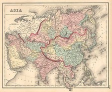 Asia and Asia Map By Joseph Hutchins Colton