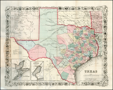 Texas Map By Joseph Hutchins Colton