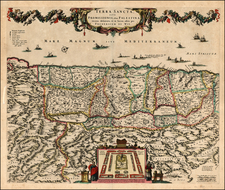 Holy Land Map By Frederick De Wit