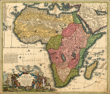 Africa and Africa Map By Johann Baptist Homann