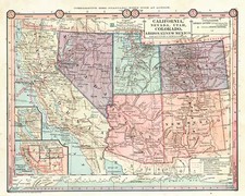 Southwest, Rocky Mountains and California Map By James Monteith