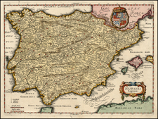 Europe, Spain and Portugal Map By Matthaus Merian