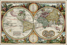 World and World Map By Cornelis II Danckerts