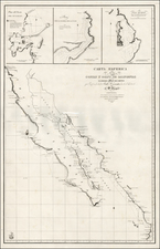 Mexico, Baja California and California Map By Aaron Arrowsmith