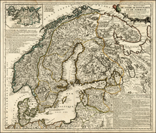 Scandinavia Map By Vincenzo Maria Coronelli / Jean-Baptiste Nolin