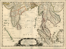 Indian Ocean, India and Southeast Asia Map By Pierre Du Val