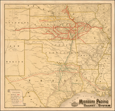 Texas, Midwest, Plains, Southwest and Rocky Mountains Map By Rand McNally & Company