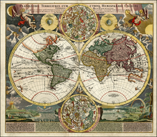 World, World, Celestial Maps and Curiosities Map By Johann Baptist Homann