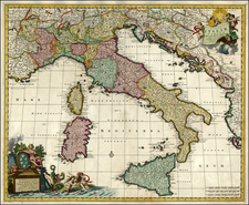 Italy and Balearic Islands Map By Nicolaes Visscher I