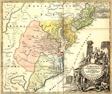 Mid-Atlantic and Southeast Map By Johann Baptist Homann