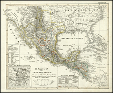 Texas, Southwest, Rocky Mountains and California Map By Adolf Stieler