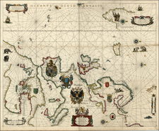 Atlantic Ocean and Europe Map By Willem Janszoon Blaeu