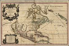 North America and California Map By Alexis-Hubert Jaillot