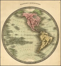 Western Hemisphere, South America and America Map By Jeremiah Greenleaf