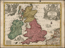 British Isles Map By Matthaus Seutter