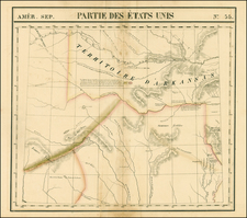 Texas and Plains Map By Philippe Marie Vandermaelen