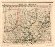 Mid-Atlantic, South, Southeast and Midwest Map By Philippe Marie Vandermaelen