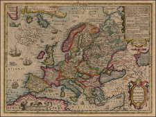 Europe Map By Jodocus Hondius