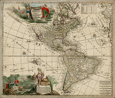 South America, California and America Map By Adam Friedrich Zurner