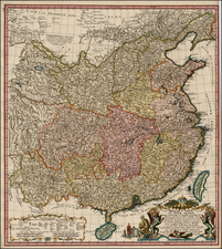 Asia, China, Central Asia & Caucasus and Russia in Asia Map By Johann Matthaus Haas