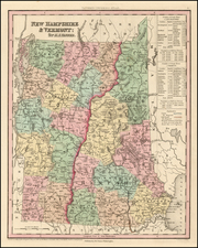 New England, New Hampshire and Vermont Map By Henry Schenk Tanner