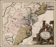 Mid-Atlantic and Southeast Map By Johann Baptist Homann