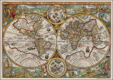 World, World, Celestial Maps and Curiosities Map By Petrus Plancius