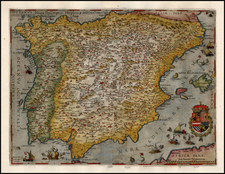 Spain and Portugal Map By Cornelis de Jode