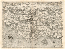 North Africa and West Africa Map By Giovanni Battista Ramusio / Giacomo Gastaldi