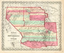 Southwest, Rocky Mountains and California Map By Joseph Hutchins Colton