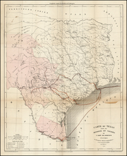Texas Map By Emannuel Henri Dieudonne Domench