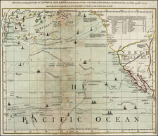 Baja California, Pacific and California Map By Thomas Jefferys