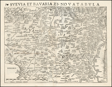 Switzerland, Austria and Germany Map By Sebastian Munster