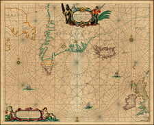 Polar Maps, Atlantic Ocean, British Isles, Iceland and Canada Map By Pieter Goos